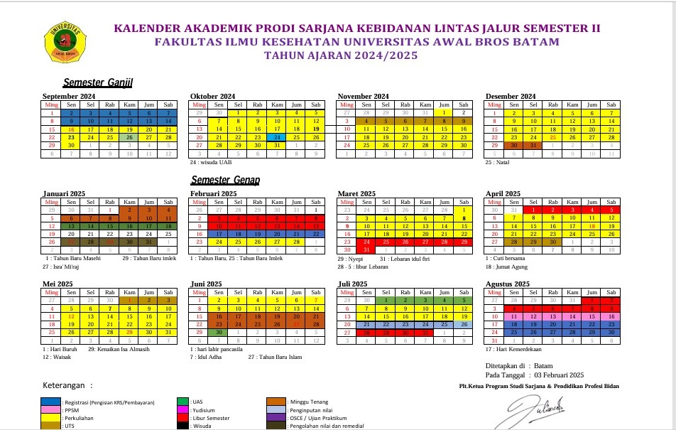 Kaldek Prodi Kebidanan Alihjenjang T.A 2024-2025
