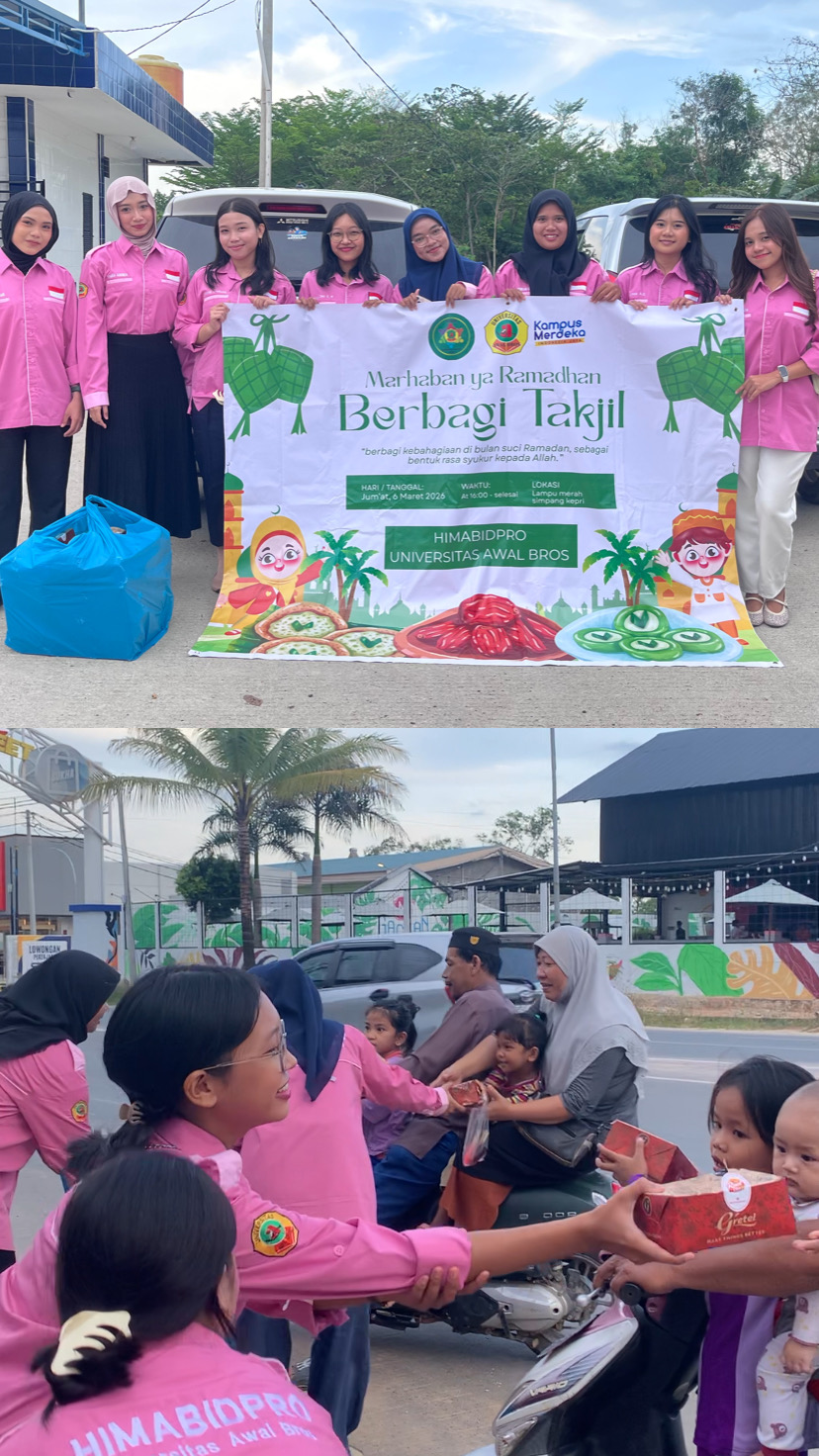 Berbagi Takjil Himpunan Mahasiswa Prodi Kebidanan(Himabidpro) Universitas Awal Bros
